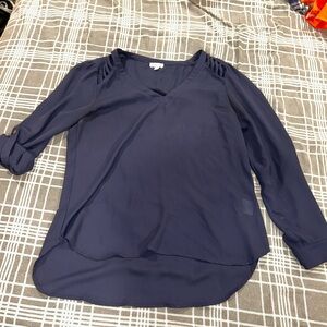 Lily White Navy Blouse